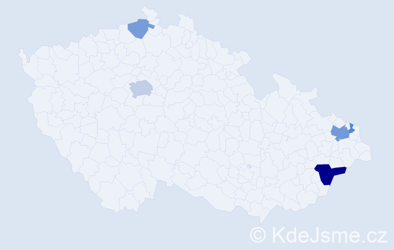 Příjmení: 'Bardas', počet výskytů 11 v celé ČR