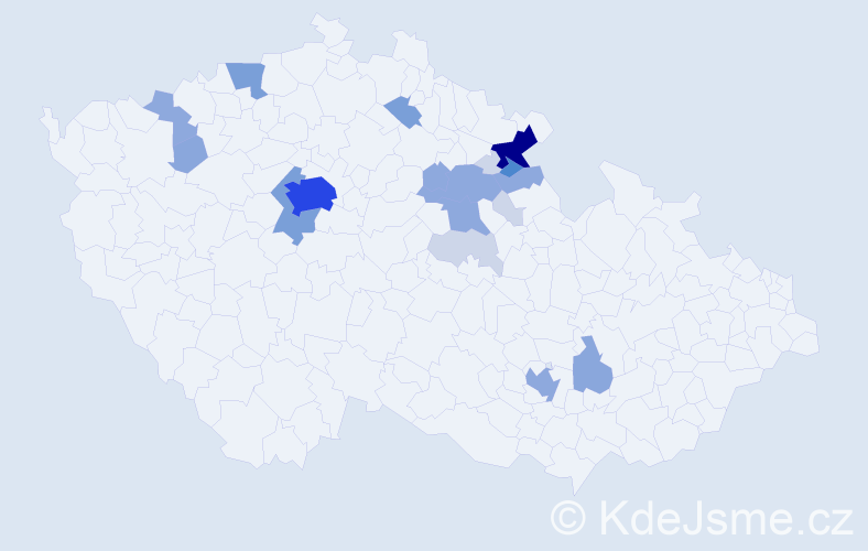 Příjmení: 'Vintera', počet výskytů 63 v celé ČR