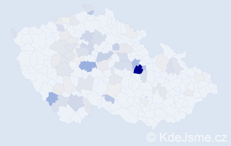 Příjmení: 'Kutová', počet výskytů 216 v celé ČR