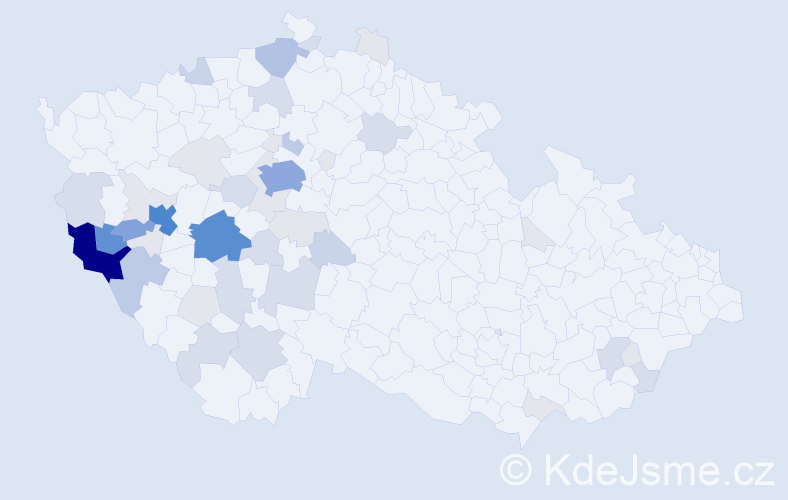 Příjmení: 'Vogeltanz', počet výskytů 164 v celé ČR