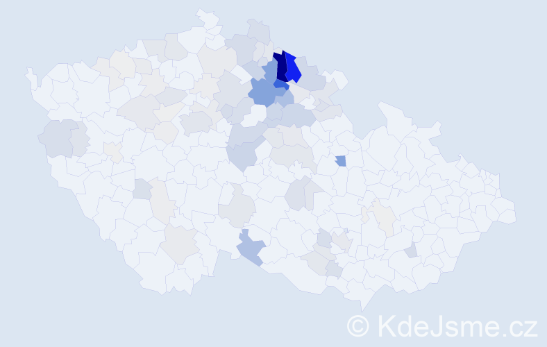 Příjmení: 'Jebavý', počet výskytů 293 v celé ČR