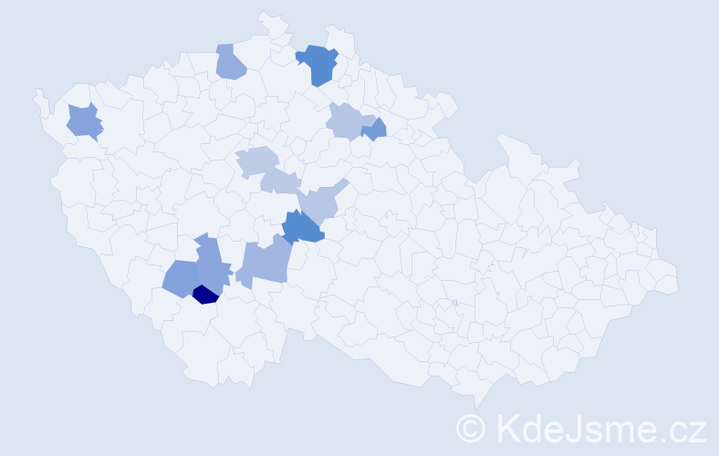 Příjmení: 'Hauzer', počet výskytů 40 v celé ČR