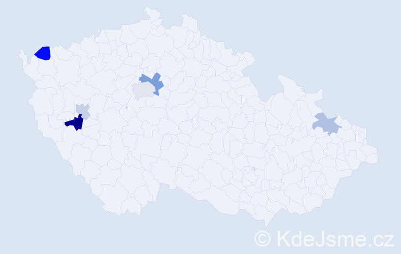 Příjmení: 'Varbanovová', počet výskytů 9 v celé ČR
