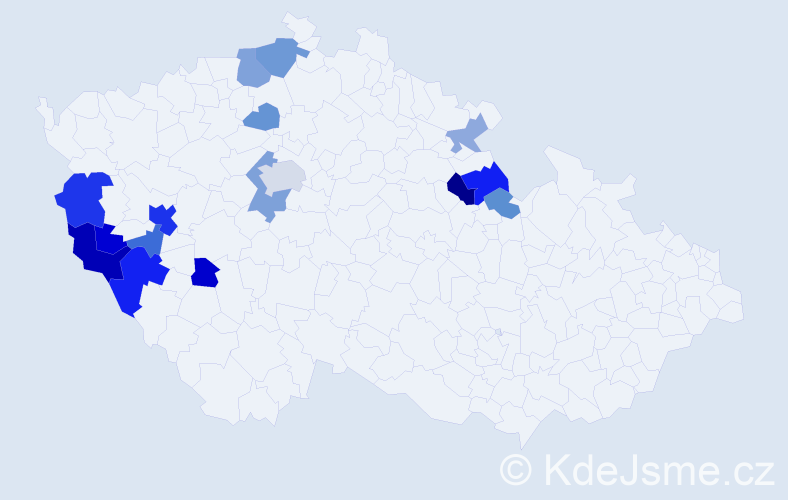 Příjmení: 'Faistová', počet výskytů 34 v celé ČR