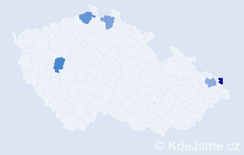 Příjmení: 'Gaher', počet výskytů 18 v celé ČR
