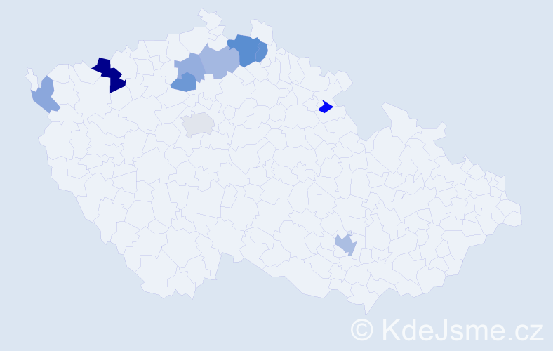 Příjmení: 'Kiesling', počet výskytů 20 v celé ČR