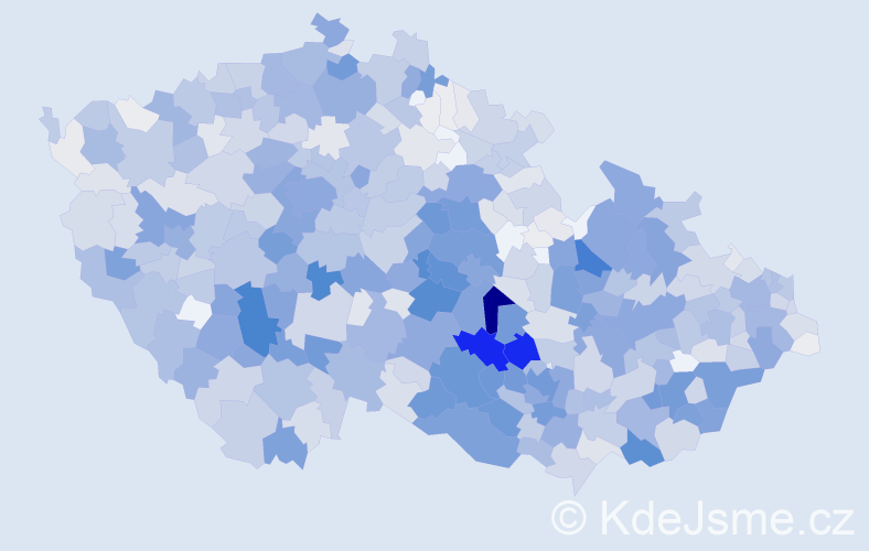Příjmení: 'Žák', počet výskytů 4741 v celé ČR