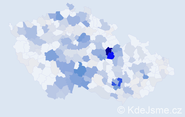 Příjmení: 'Severa', počet výskytů 828 v celé ČR