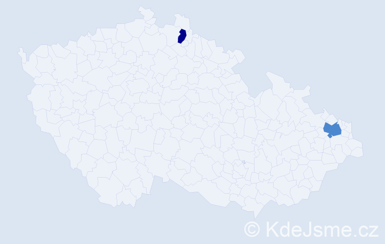 Příjmení: 'Apostolu', počet výskytů 6 v celé ČR