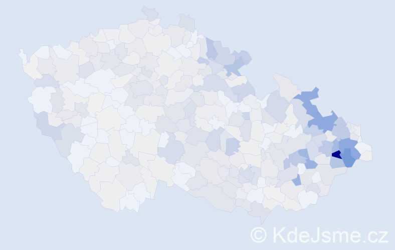 Příjmení: 'Kocián', počet výskytů 2008 v celé ČR