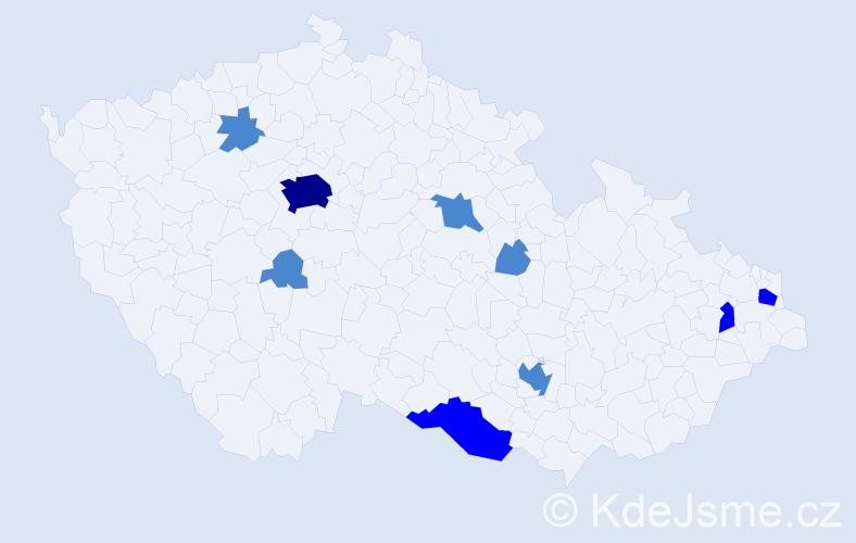 Příjmení: 'Warren', počet výskytů 14 v celé ČR