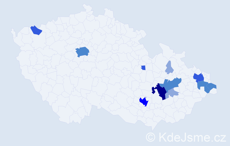 Příjmení: 'Balcaříková', počet výskytů 28 v celé ČR