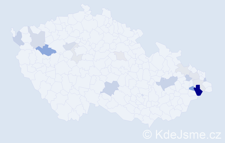 Příjmení: 'Tragan', počet výskytů 36 v celé ČR