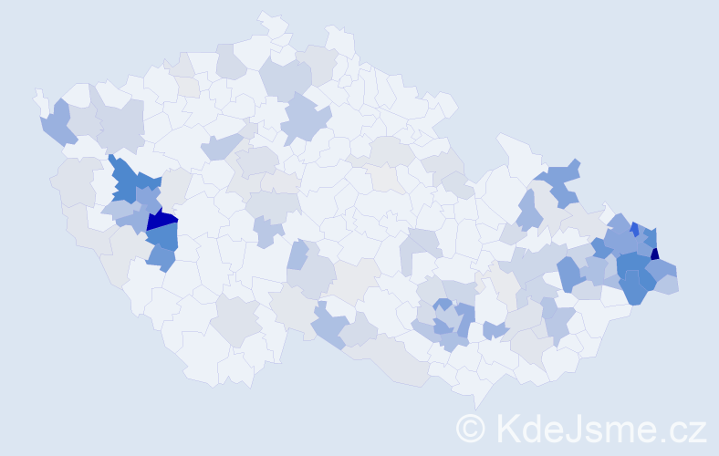 Příjmení: 'Kulová', počet výskytů 427 v celé ČR