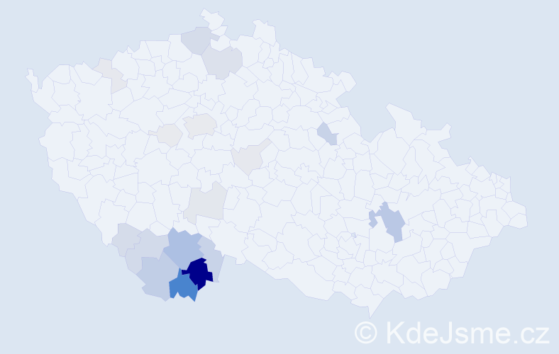 Příjmení: 'Trajerová', počet výskytů 86 v celé ČR