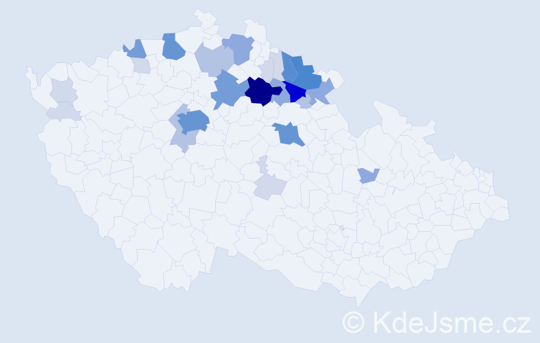 Příjmení: 'Marksová', počet výskytů 100 v celé ČR