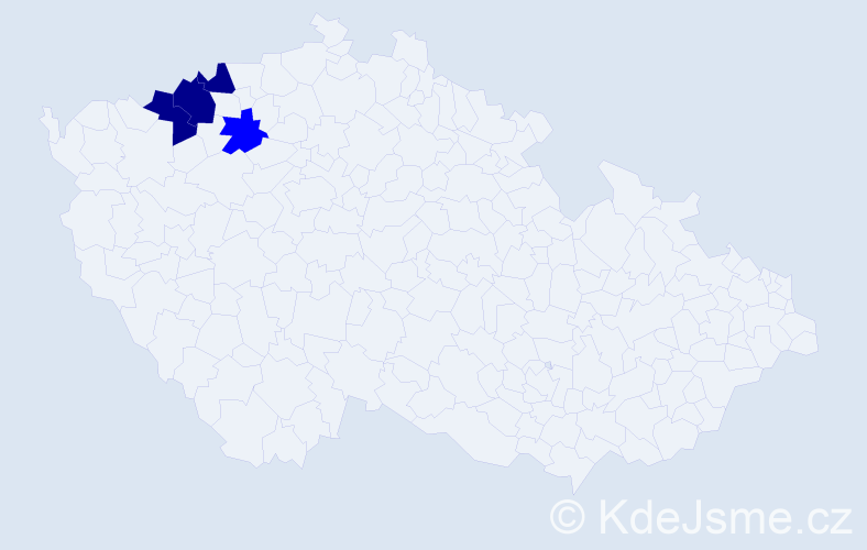 Příjmení: 'Potrebuješová', počet výskytů 7 v celé ČR