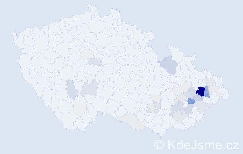 Příjmení: 'Rýc', počet výskytů 168 v celé ČR