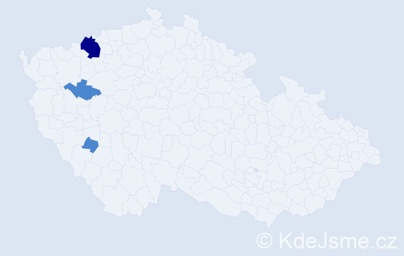 Příjmení: 'Wetzlová', počet výskytů 5 v celé ČR