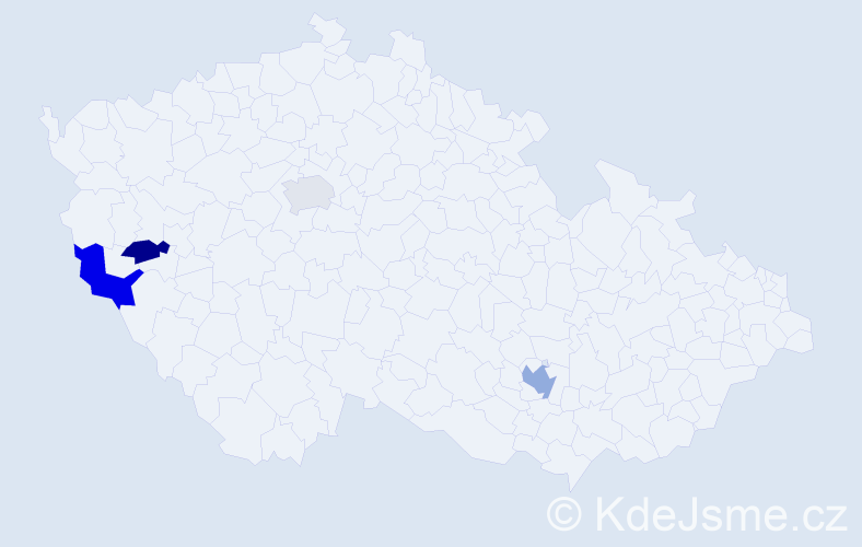 Příjmení: 'Forbergerová', počet výskytů 11 v celé ČR