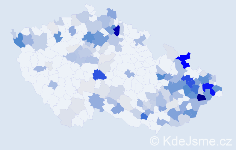 Příjmení: 'Pastorková', počet výskytů 546 v celé ČR