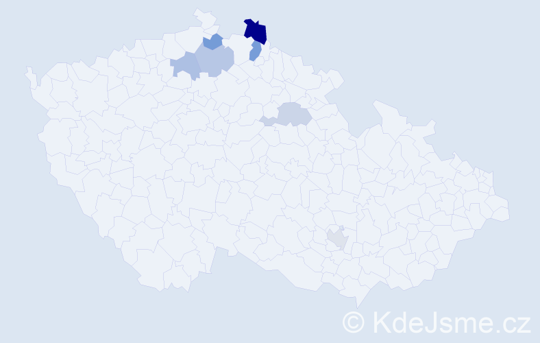 Příjmení: 'Kahanová', počet výskytů 10 v celé ČR