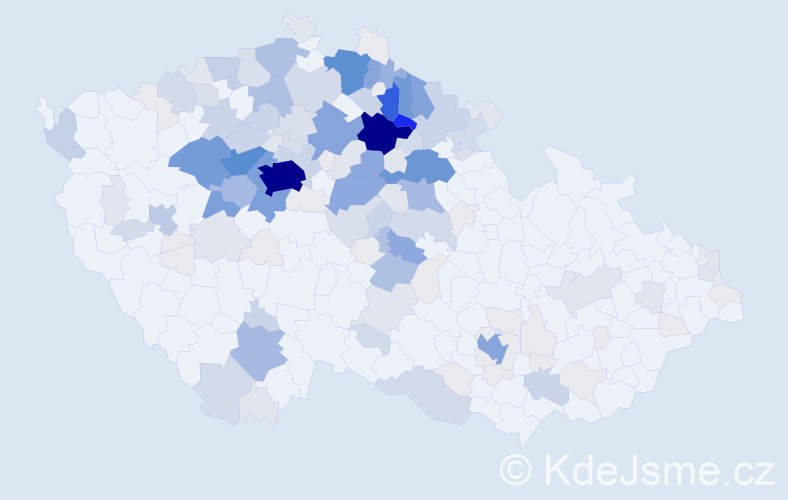 Příjmení: 'Fejfar', počet výskytů 736 v celé ČR