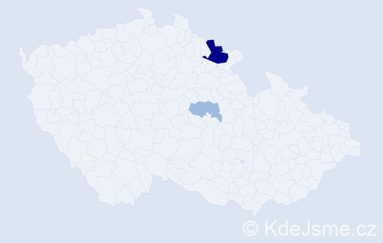 Příjmení: 'Durtusová', počet výskytů 5 v celé ČR