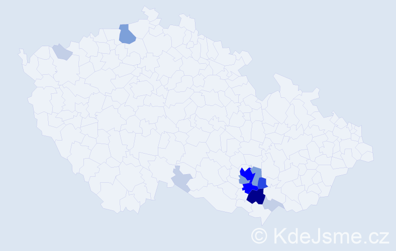 Příjmení: 'Drabálek', počet výskytů 43 v celé ČR