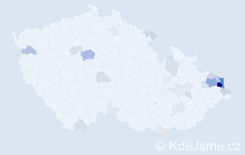 Příjmení: 'Firla', počet výskytů 131 v celé ČR