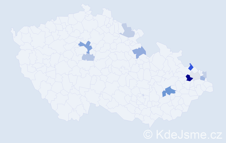 Příjmení: 'Kasprzyk', počet výskytů 20 v celé ČR