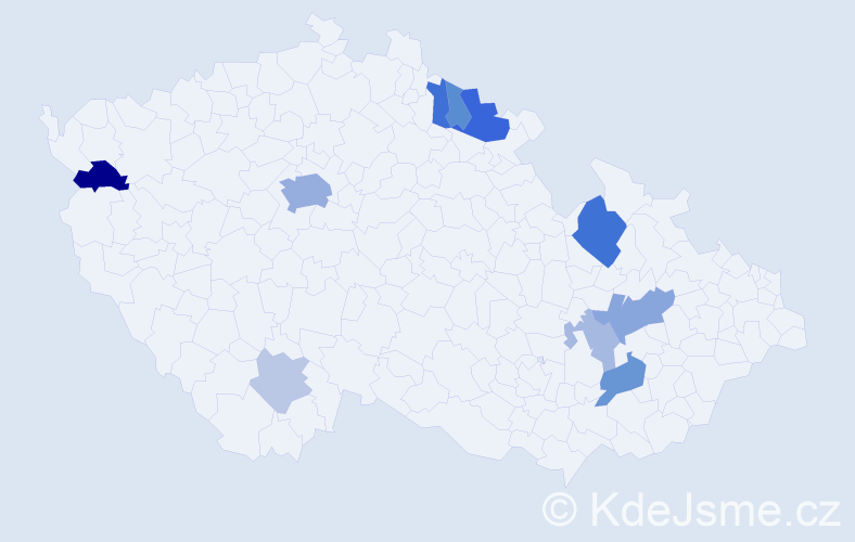 Příjmení: 'Vasiljev', počet výskytů 26 v celé ČR