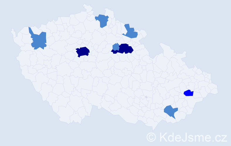 Příjmení: 'Zejdl', počet výskytů 13 v celé ČR