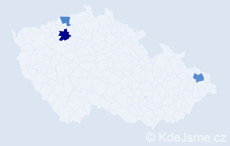 Příjmení: 'Duc', počet výskytů 4 v celé ČR
