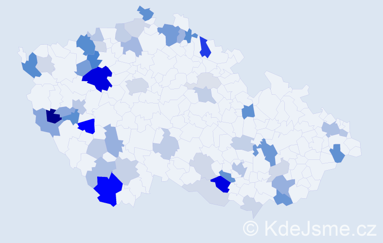 Příjmení: 'Mai', počet výskytů 132 v celé ČR