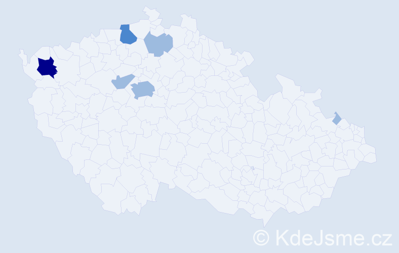 Příjmení: 'Tamajková', počet výskytů 10 v celé ČR