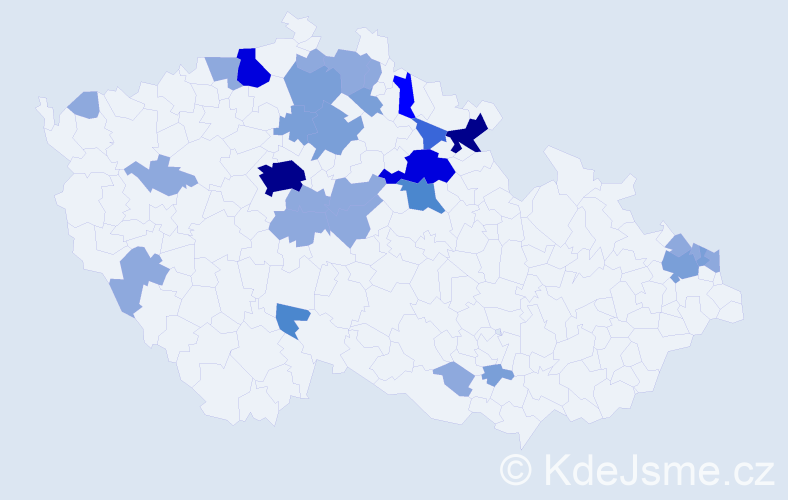 Příjmení: 'Višňáková', počet výskytů 70 v celé ČR