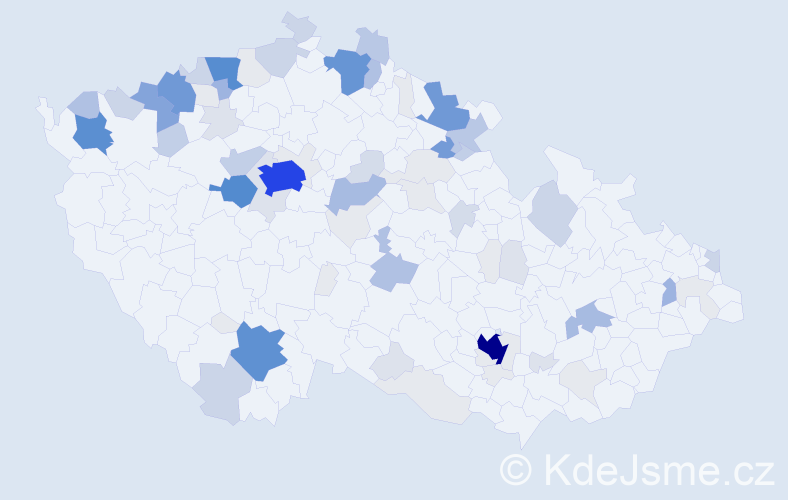 Příjmení: 'Kroka', počet výskytů 410 v celé ČR