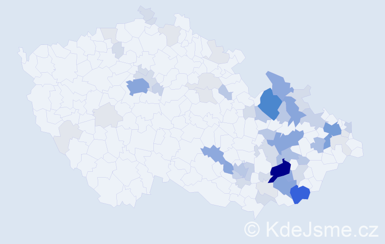 Příjmení: 'Kunčar', počet výskytů 237 v celé ČR