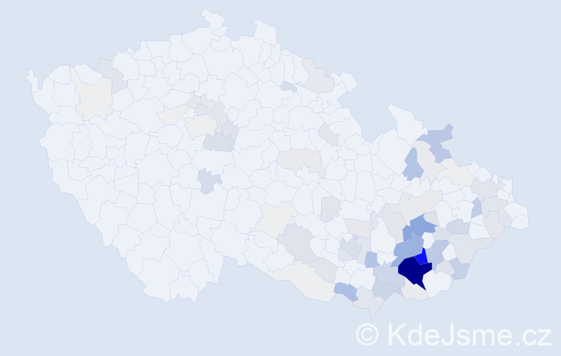 Příjmení: 'Čevela', počet výskytů 342 v celé ČR