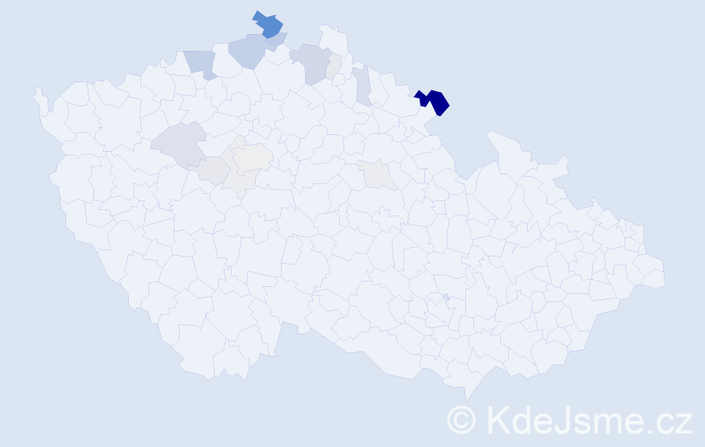 Příjmení: 'Deňová', počet výskytů 59 v celé ČR