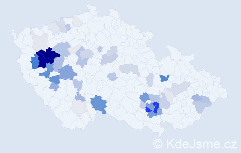 Příjmení: 'Chudáčková', počet výskytů 210 v celé ČR