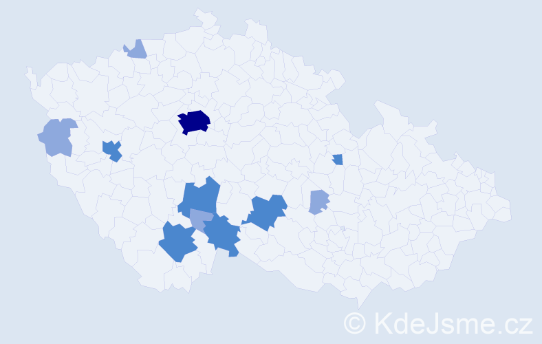 Příjmení: 'Kotnour', počet výskytů 21 v celé ČR