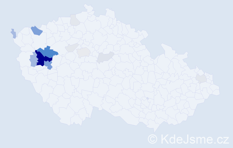 Příjmení: 'Tyr', počet výskytů 50 v celé ČR