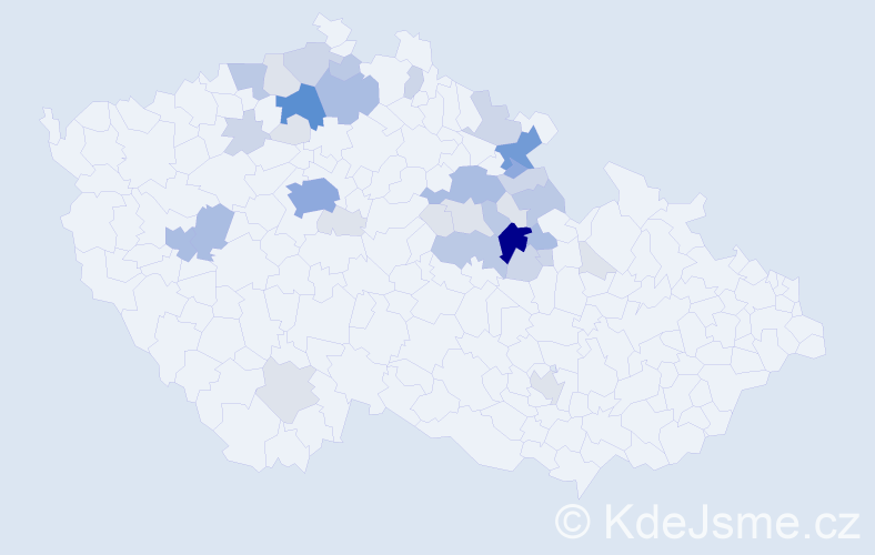 Příjmení: 'Tupcová', počet výskytů 117 v celé ČR
