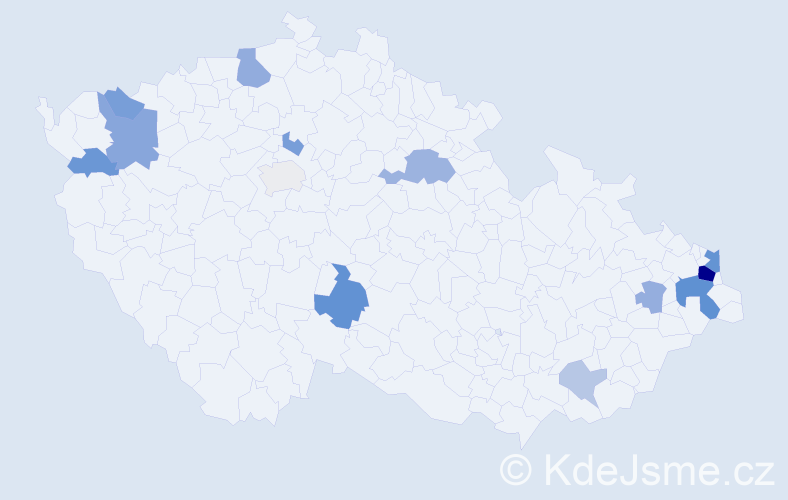 Příjmení: 'Daško', počet výskytů 30 v celé ČR