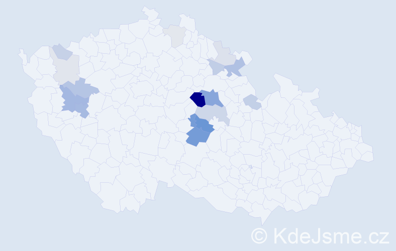 Příjmení: 'Danielková', počet výskytů 48 v celé ČR