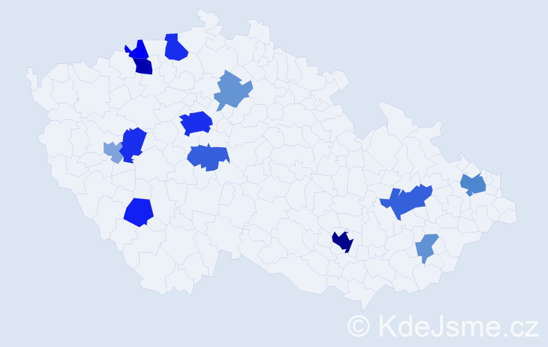 Příjmení: 'Kolev', počet výskytů 37 v celé ČR