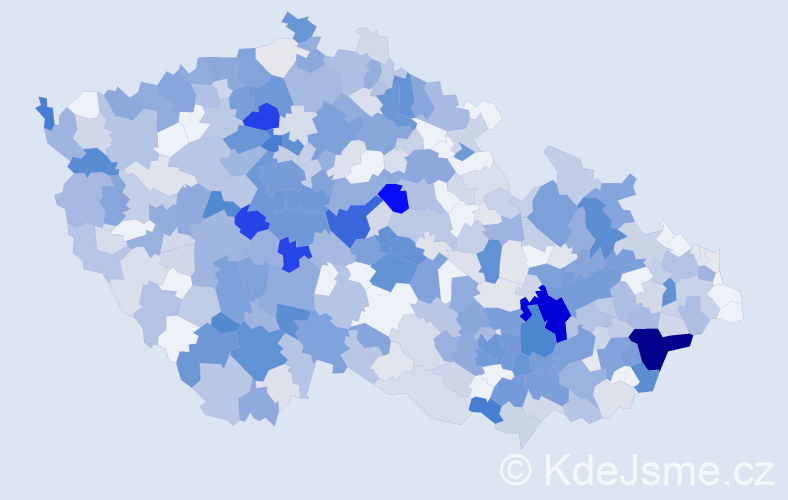 Příjmení: 'Kocourek', počet výskytů 2328 v celé ČR