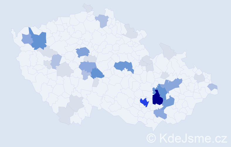 Příjmení: 'Račanská', počet výskytů 130 v celé ČR